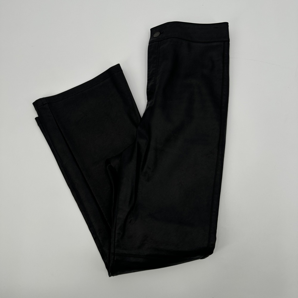 Free People Black Faux Leather Pants Boot Cut Trousers‎ Womens Size 6